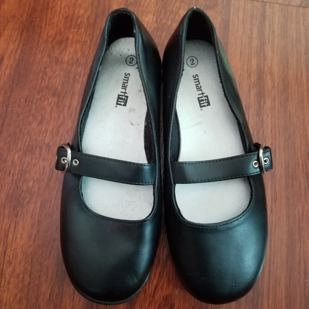 Girls Mary Jane Shoes Black Buckle Dress Shoe